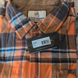 Legendary Whitetails Men's Orange and Blue Plaid Shirt